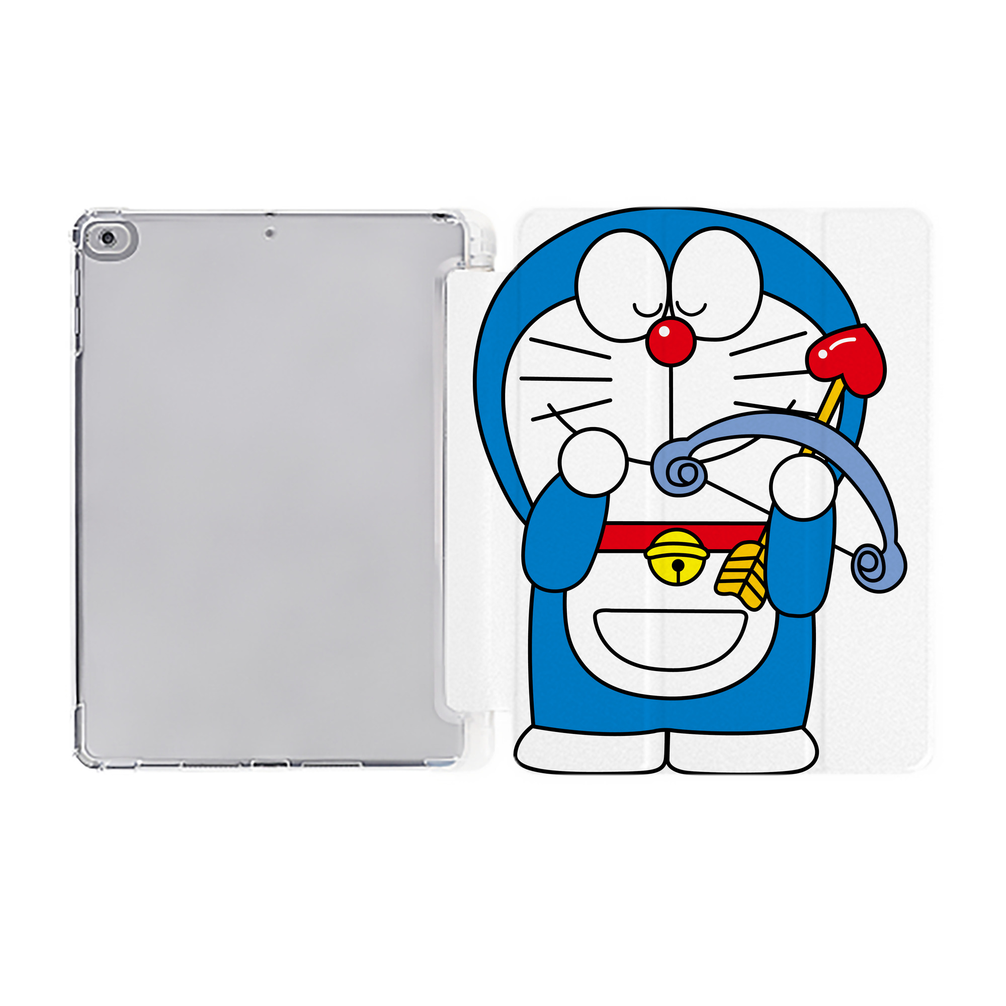 （画像用） ドラえもん Doraemon IPad ケース ペン収納付き 三つ折りスタンド PUレザー×シリコン 対応機種9.5/10.5/10.9インチ